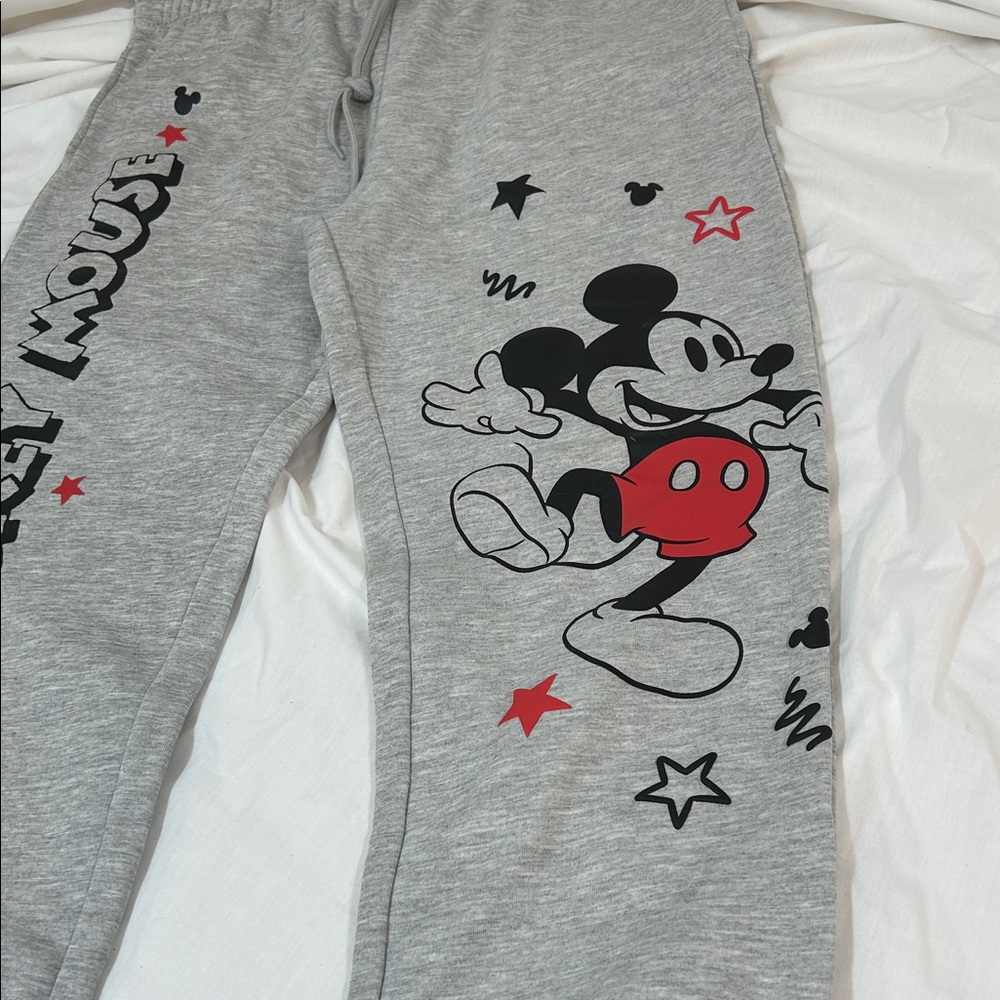 Disney Mickey Mouse Gray Joggers Size Large (12-14) - Picture 3 of 11